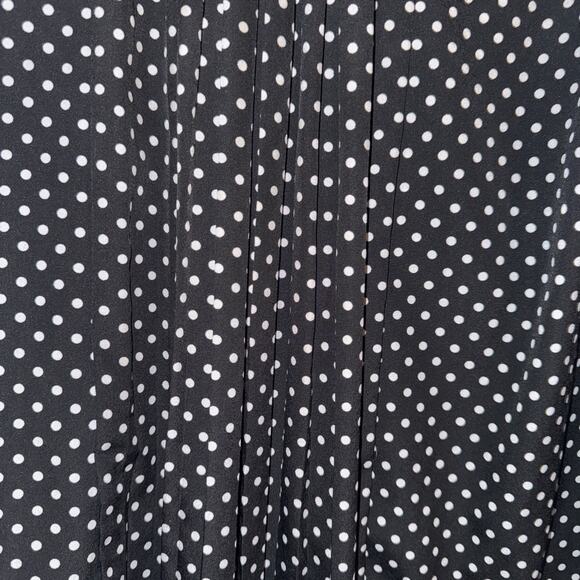 Michael Kors Blouse Women's 2X Black White Polka Dot Sleeveless Keyhole in Back - Picture 2 of 4